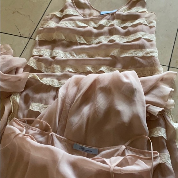 Blumarine silk antique lace rose 🌹 dress 42 - Picture 5 of 7